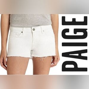 Paige White Cut-off Stretch Denim Jean Shorts 27